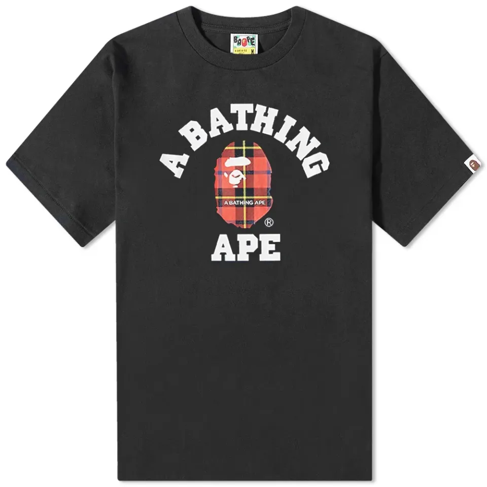 BAPE Logo Check College T-Shirt
