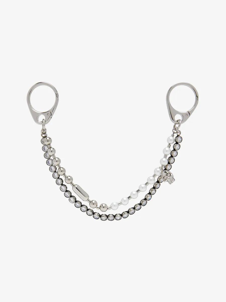 Pearl & Crystal Double Chain Charm