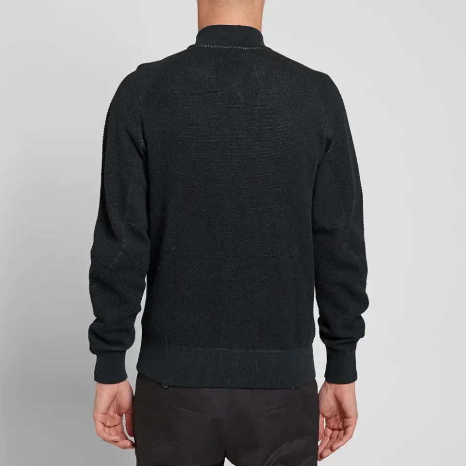 Honeycomb Knit Bomber Jacket