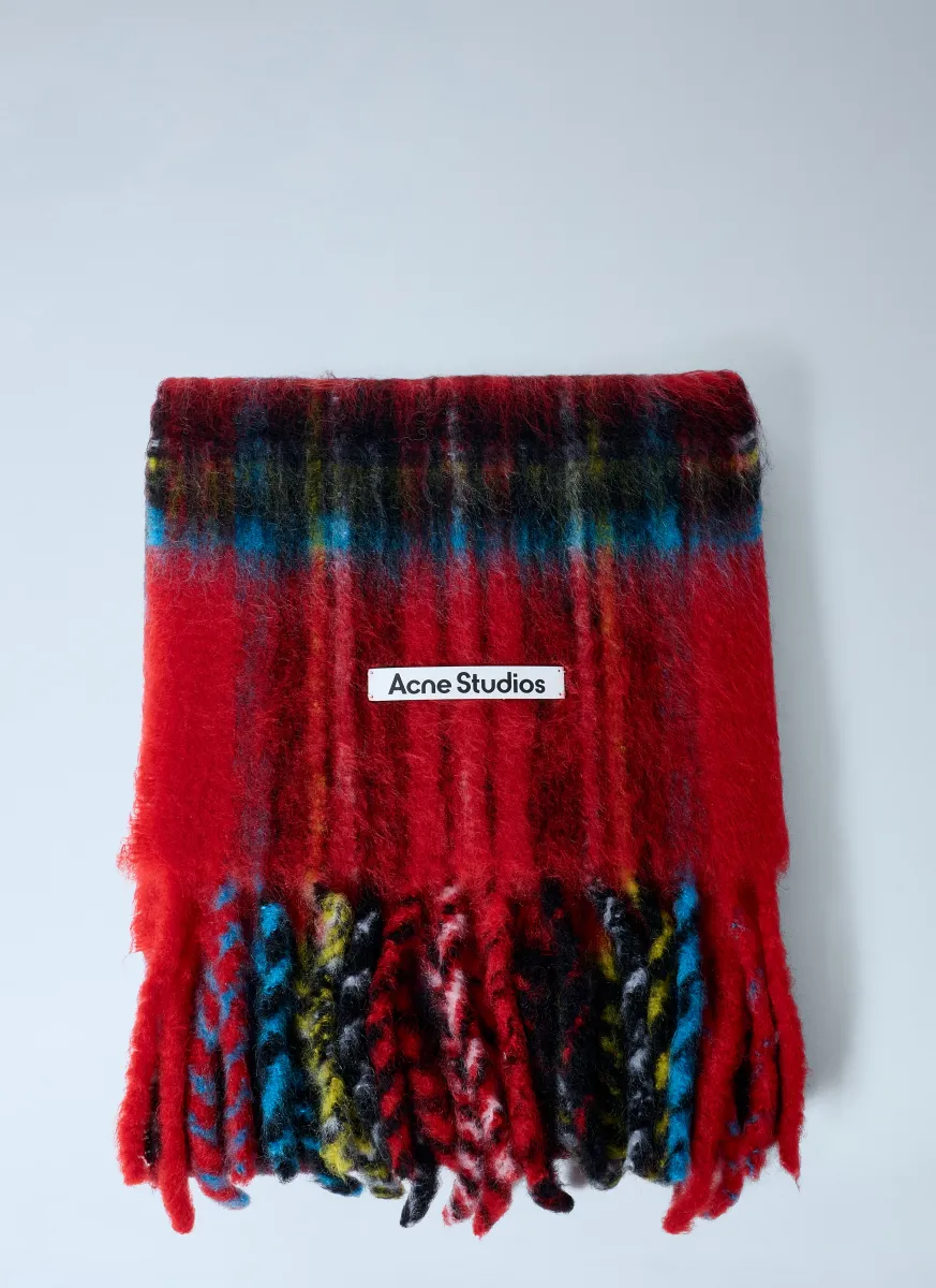 Mohair Checked Scarf
