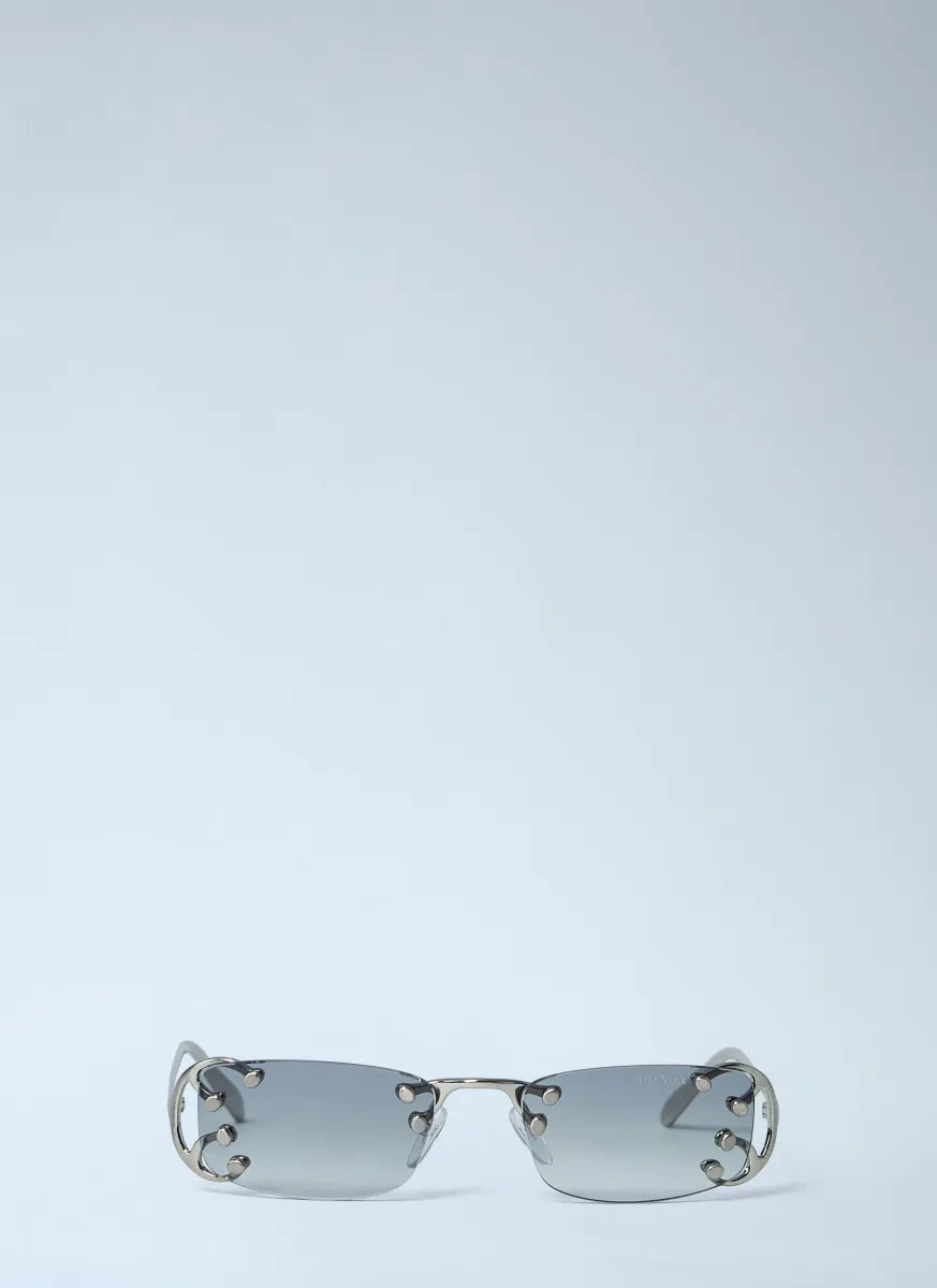 Rimless Sunglasses with Metal Accents