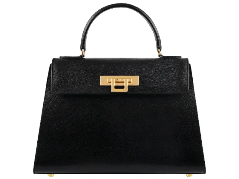 Fonteyn Large Dolomite Pebble Print Calf Leather Handbag - Black - 2