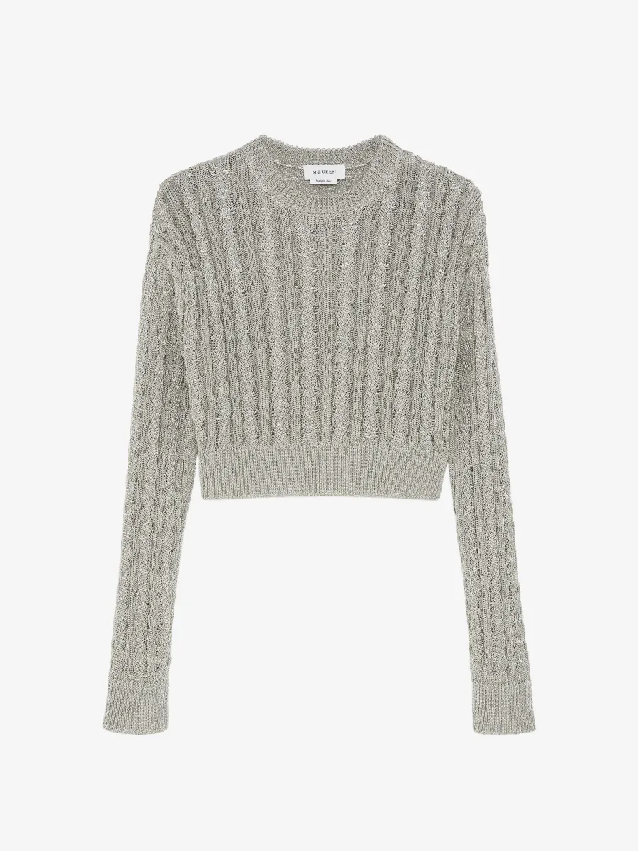 Metallic Cable Knit Jumper