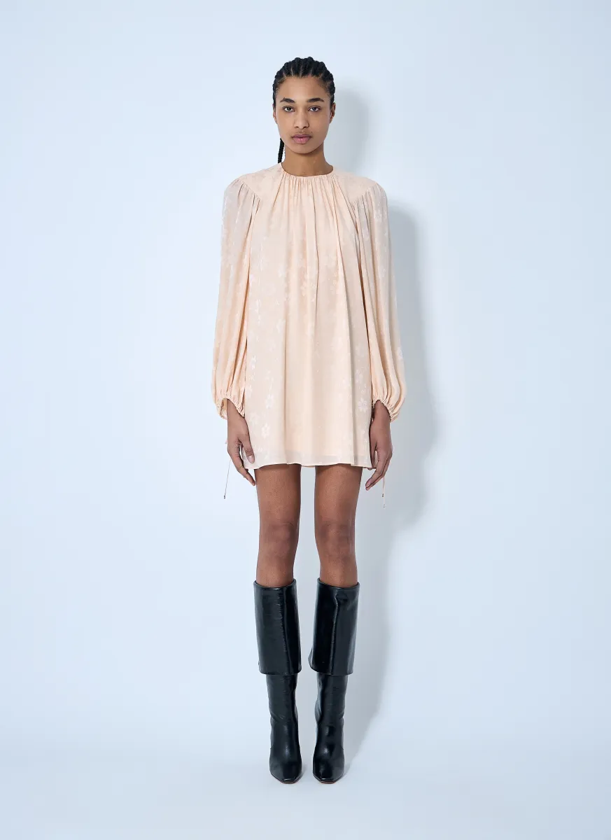 Gathered Silk Dress