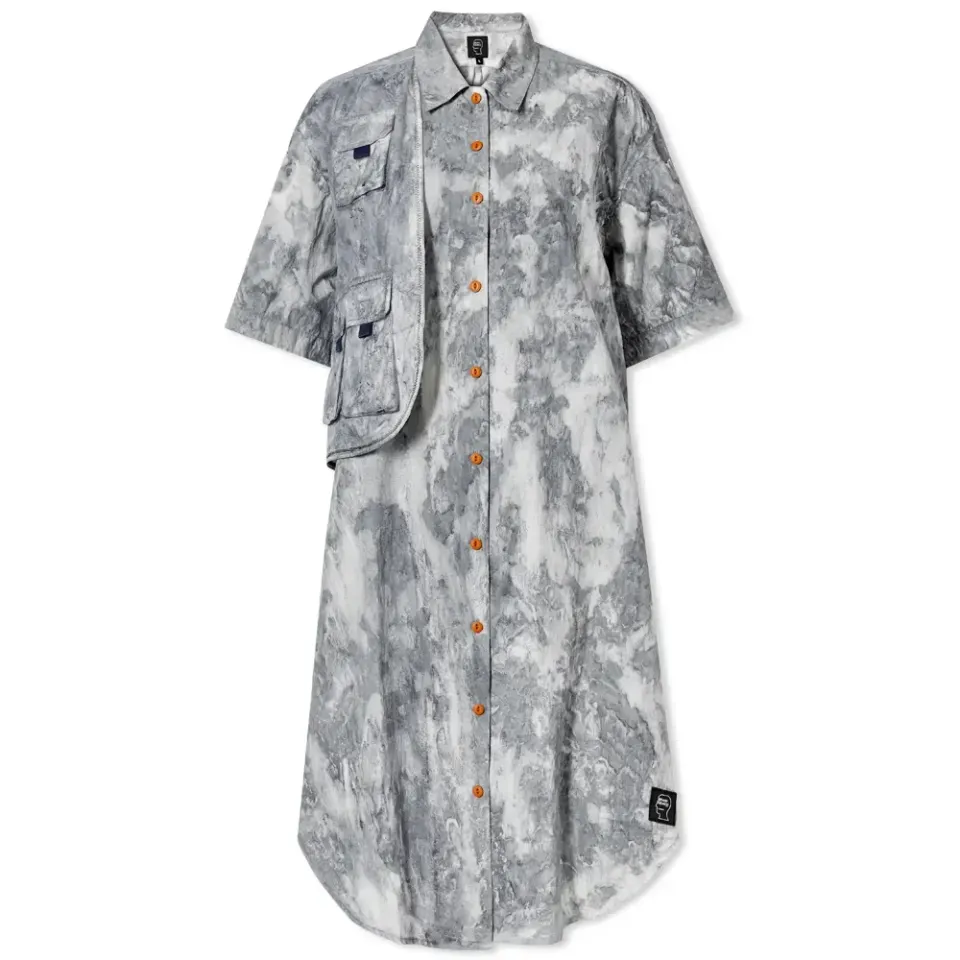 Liquid Dye Utility Shirt Dress