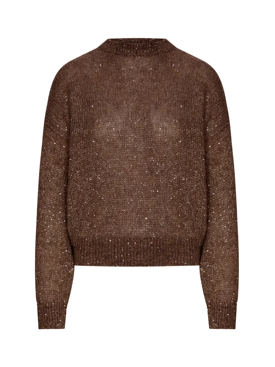 Sequin Jumper Brown