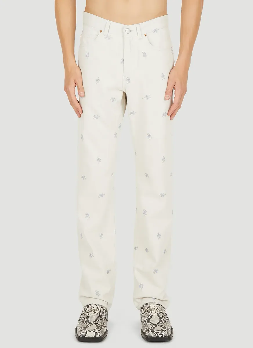 Relaxed Floral Print Jeans