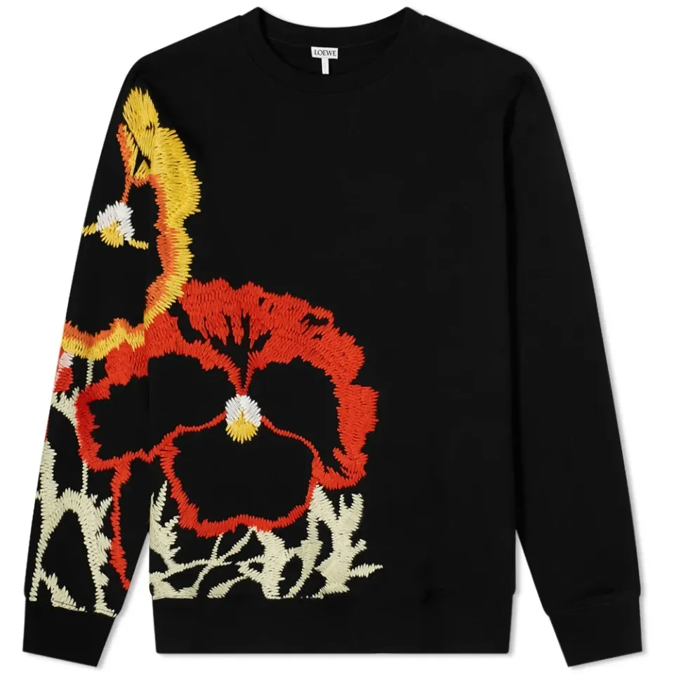 Pansies Embroidered Crew Sweat