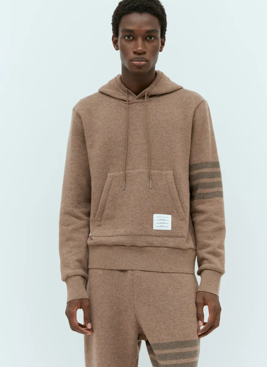 Four Bar Wool Hooded Sweatshirt