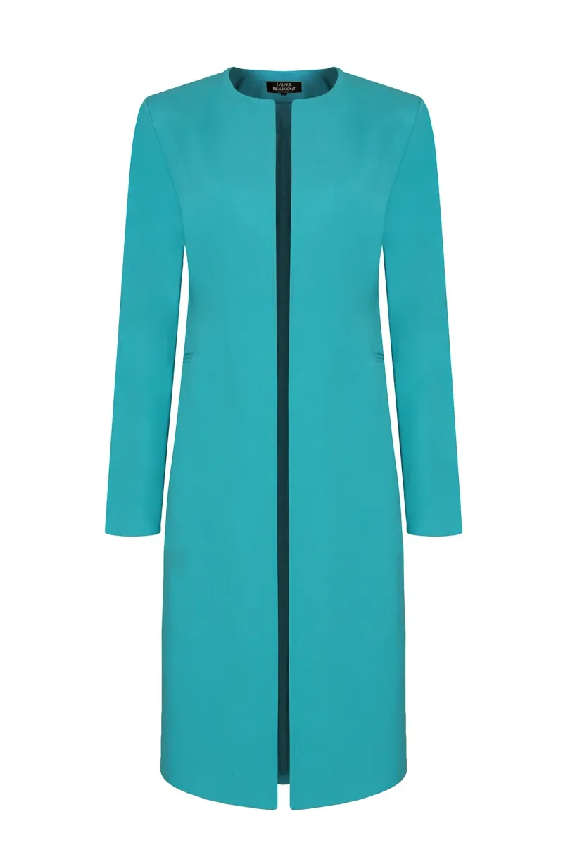 Vanya Coat in Topaz Wool Faille