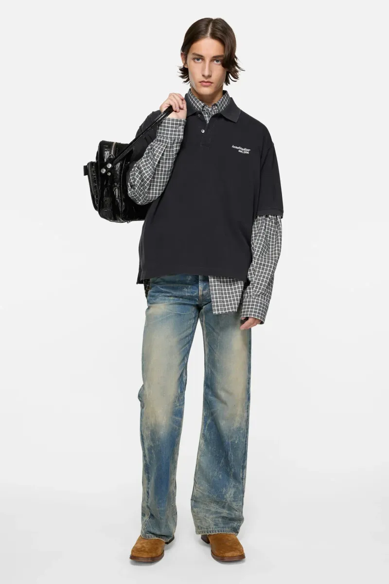 Washed logo polo