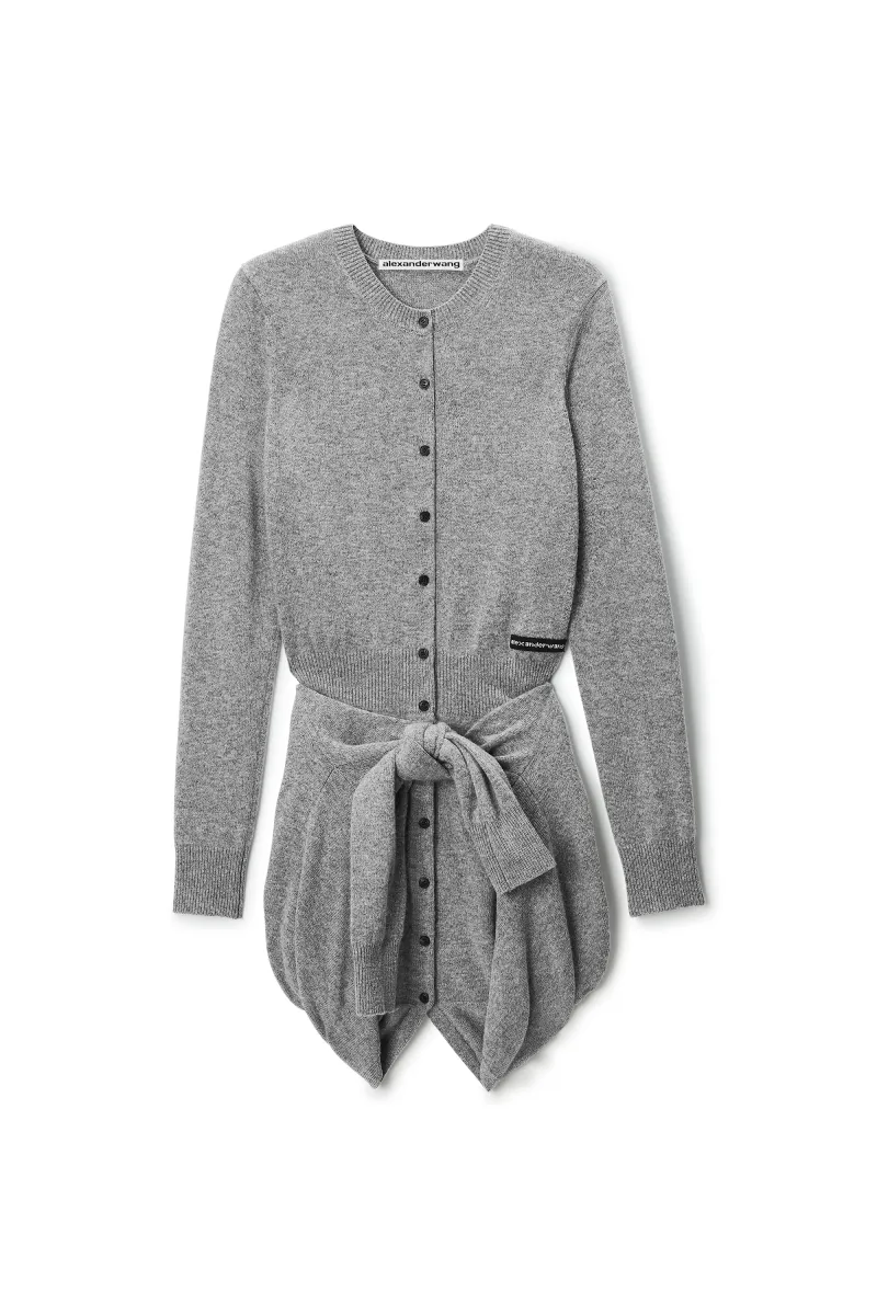 TIE-WAIST CARDIGAN DRESS
