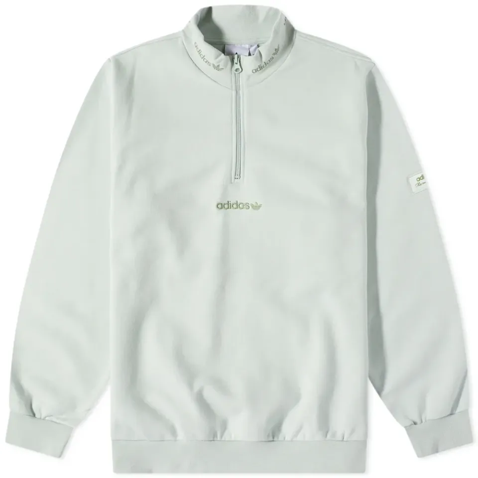 Trefoil Linear Quarter-Zip Sweat