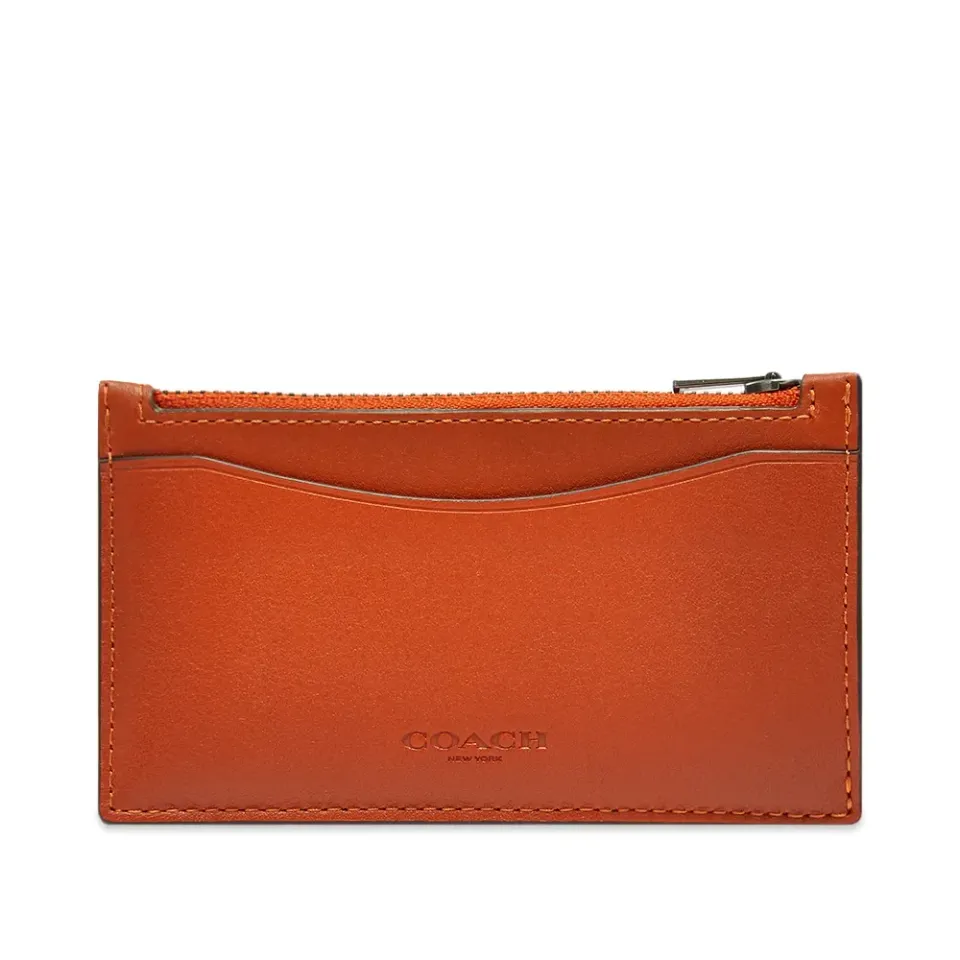 Leather Zip Closure Card Case