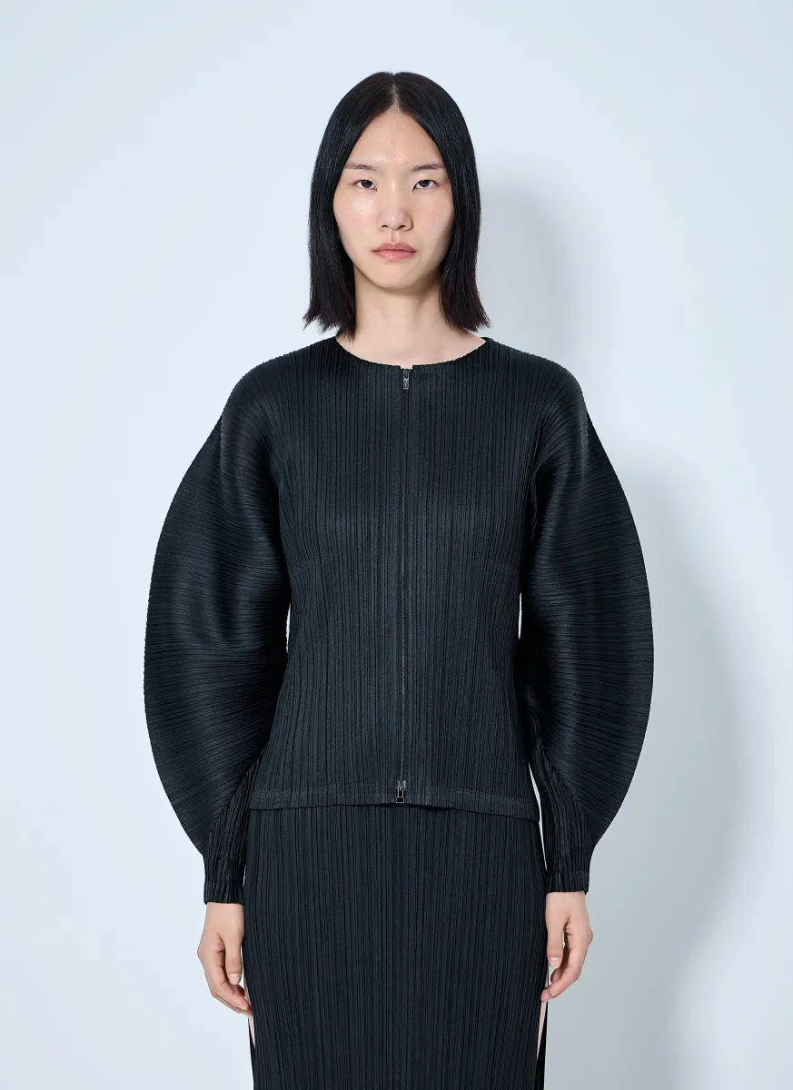 Pleated Zip-Up Top