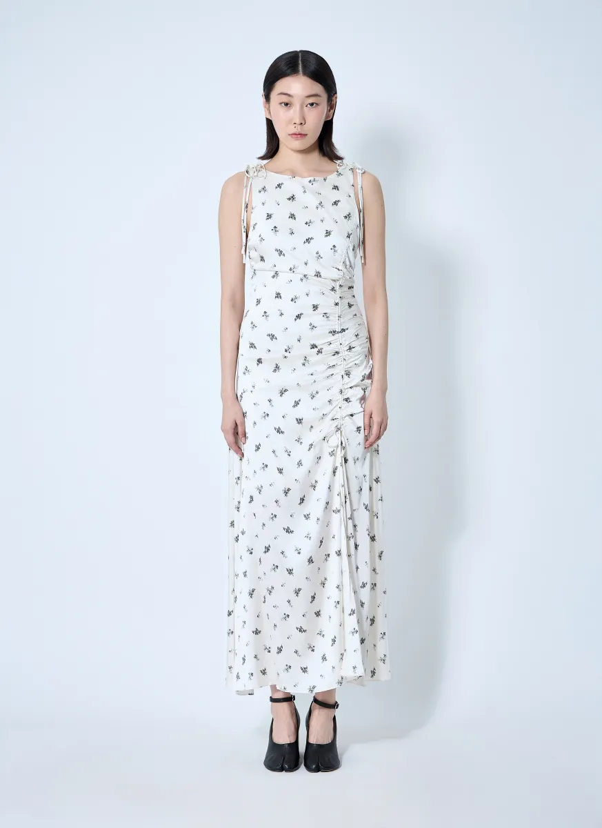 Printed Gathered Maxi Dress