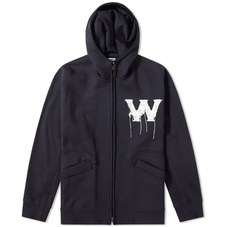 Zip Through W Logo Hoody