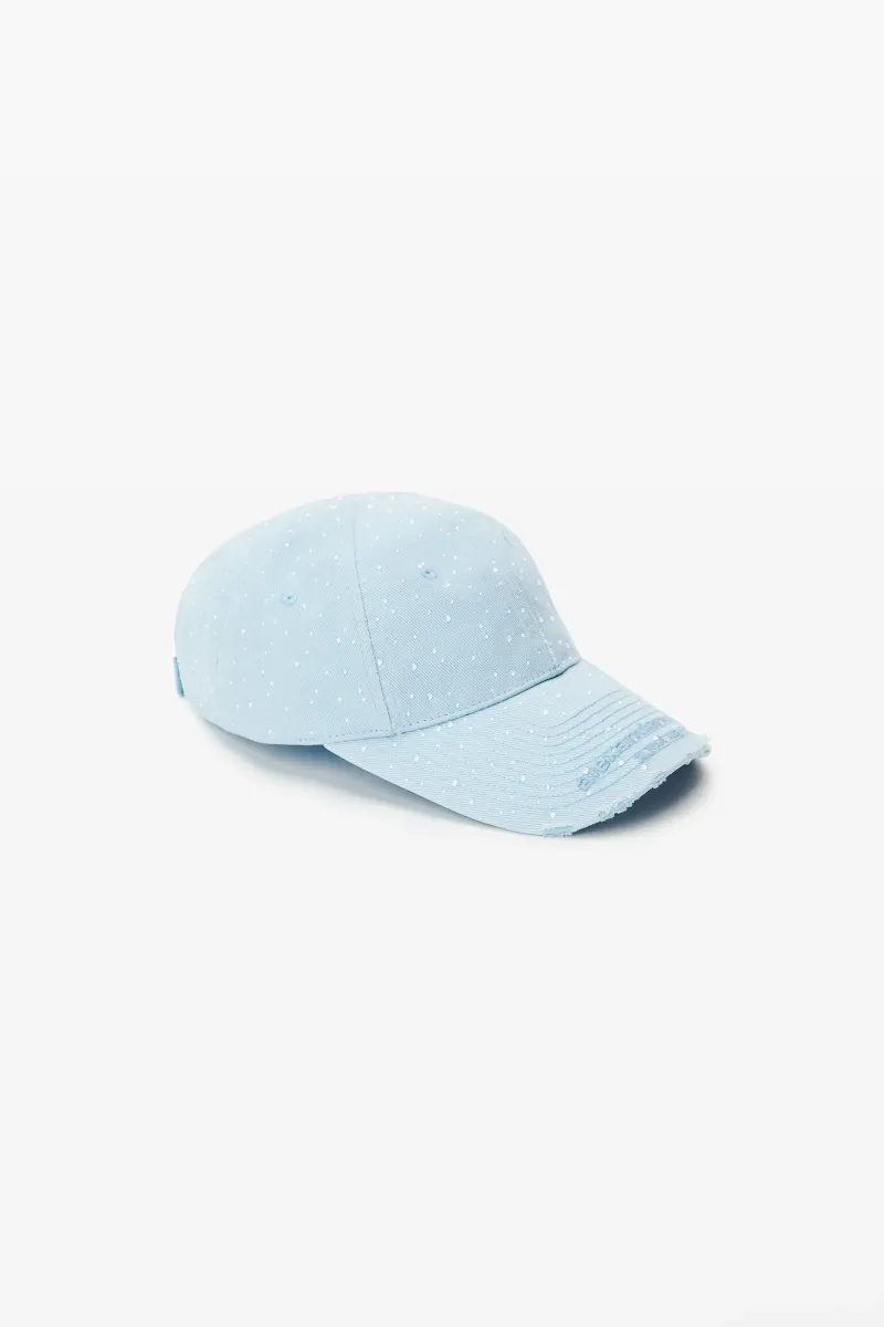 Crystal hotfix distressed baseball cap