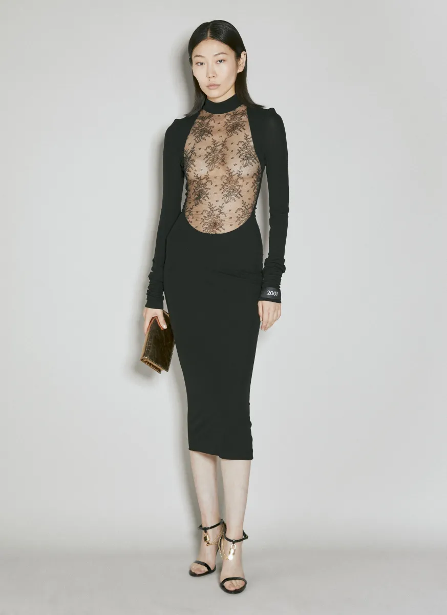 Chantilly Lace Insert Jersey Dress