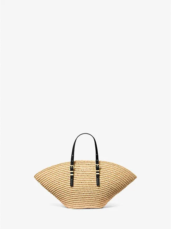 Isa Small Hand-Crocheted Straw Tote Bag
