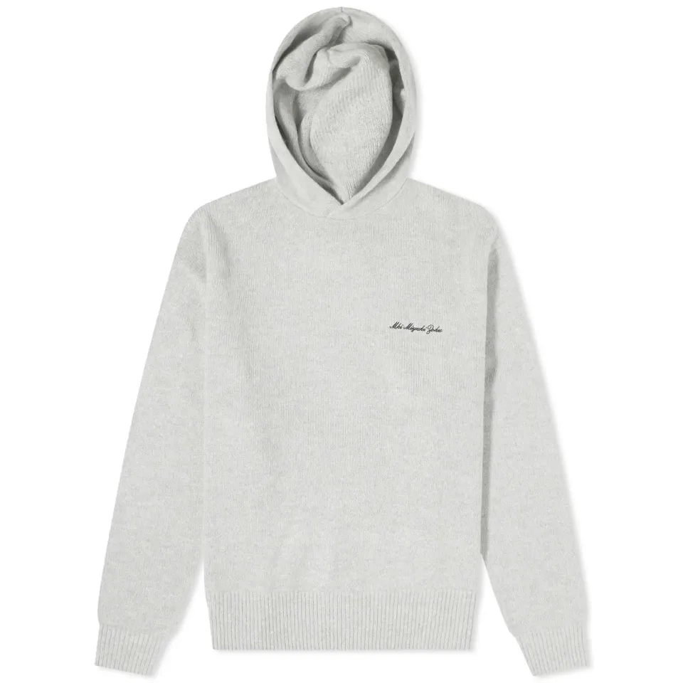 Mohair Blend Knit Hoodie