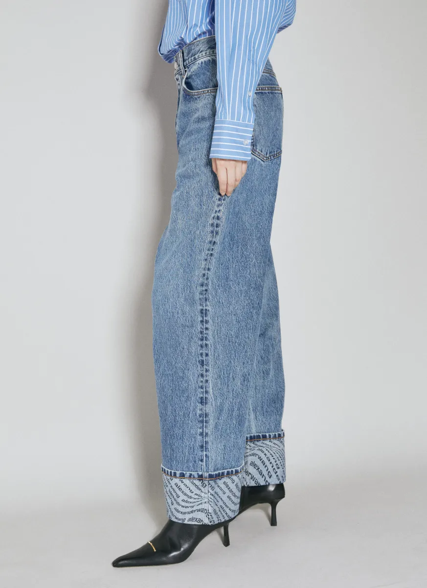Wave Cuff Wide Jeans