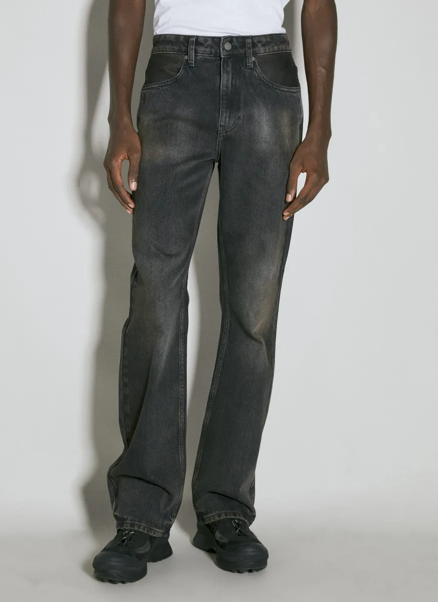 Stained Denim Flare Pant