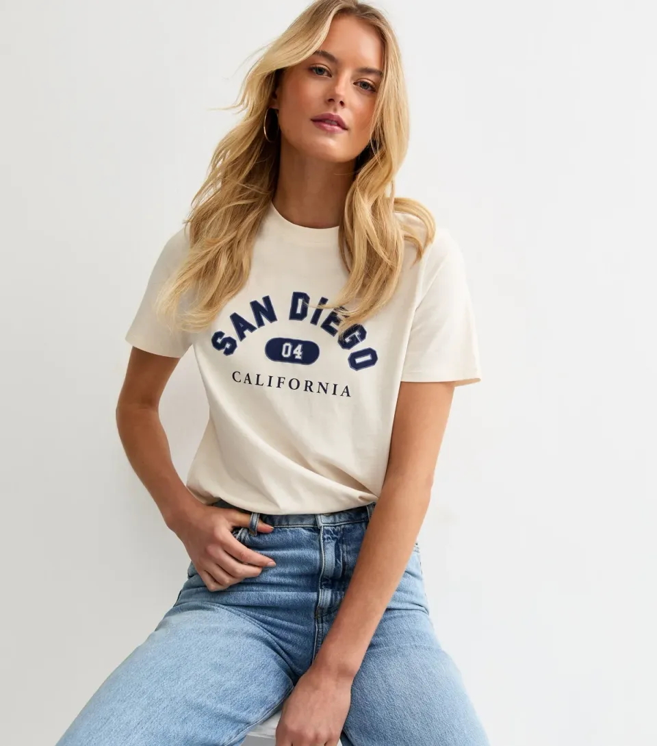 Women's Tall Off White San Diego Print T-Shirt