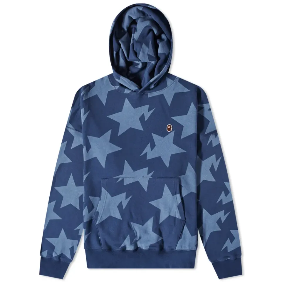 STA Pattern Loose Fit Pullover Hoodie