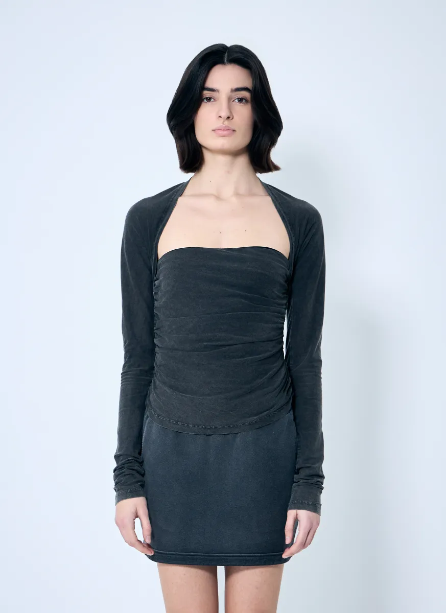Ruched Square Neck Top