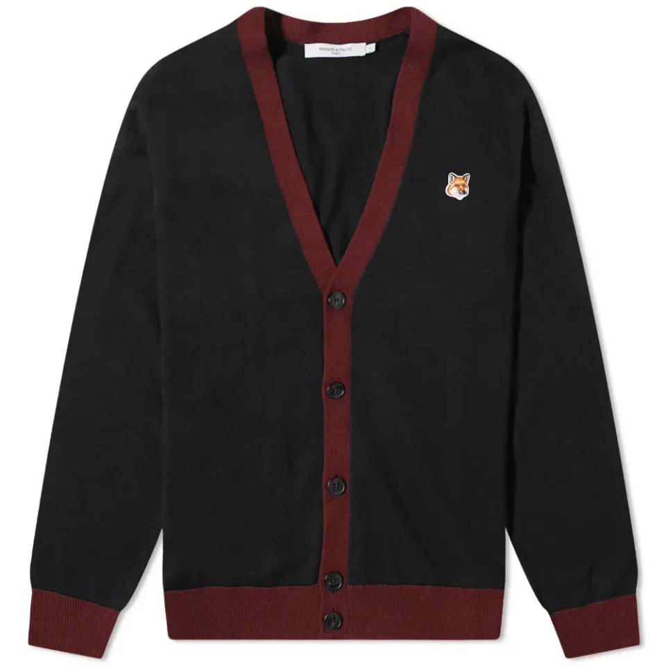 Fox Head Patch Bi Color Cardigan