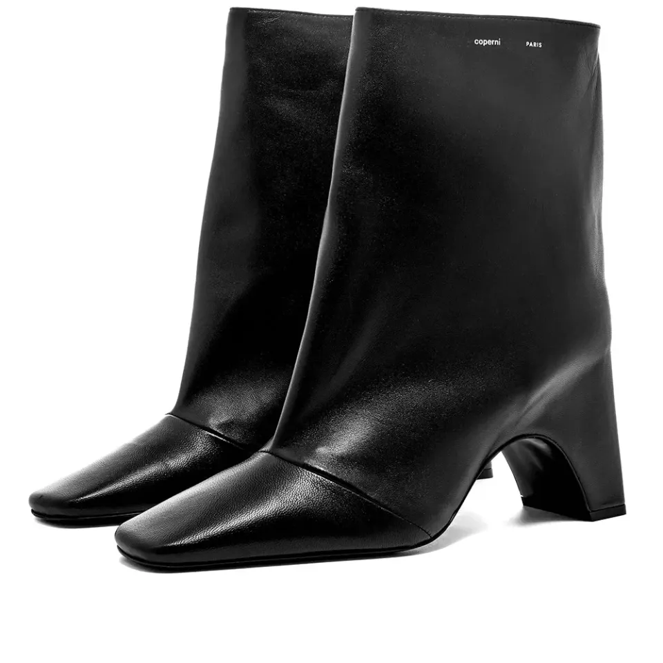 Black Bridge Heel Boot