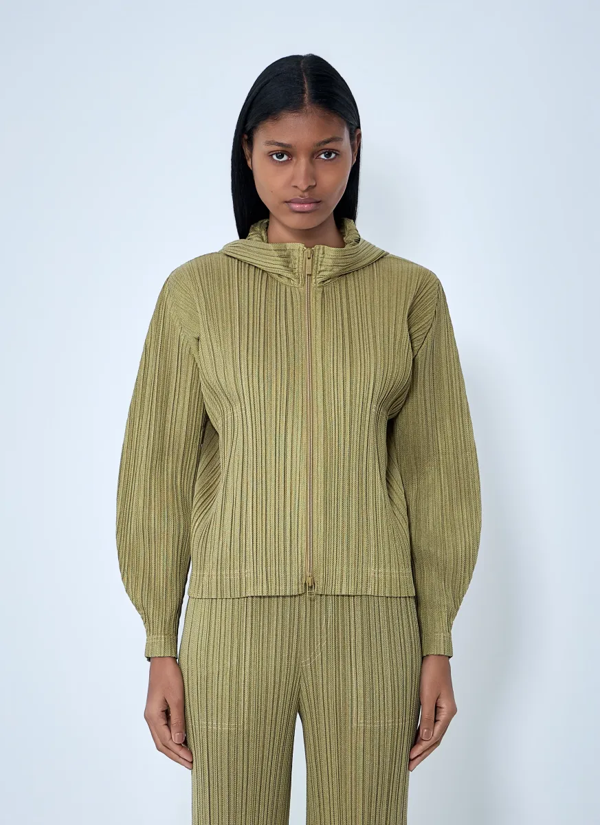 Ribbed Knit Hooded Sweatshirt