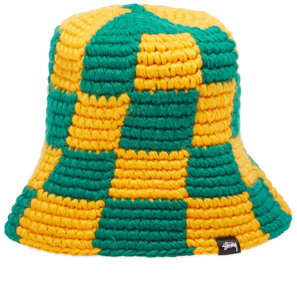 Checker Knit Bucket Hat