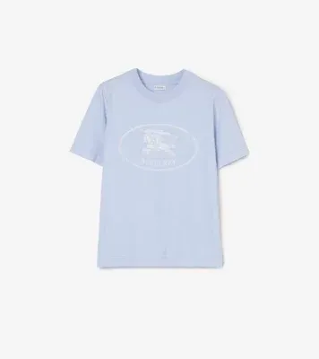 Knight Stamp Cotton T-shirt in Agapanthus blue