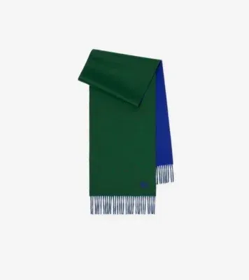 Reversible Cashmere Scarf in Dark fern green/knight