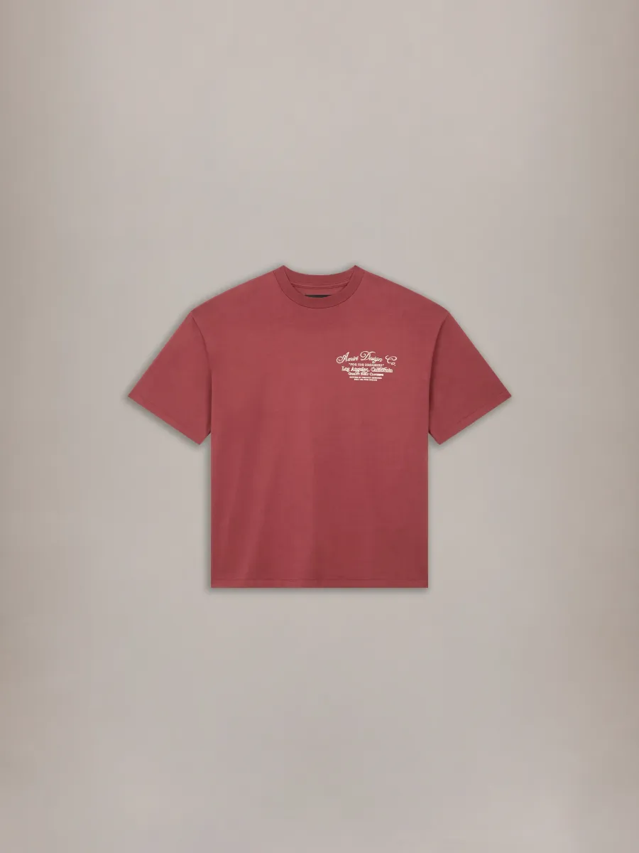 DREAMERS CHAIN STITCH OVERSIZED TEE - Brick