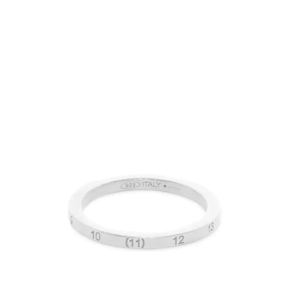 Embossed Number Logo Slim Band Ring