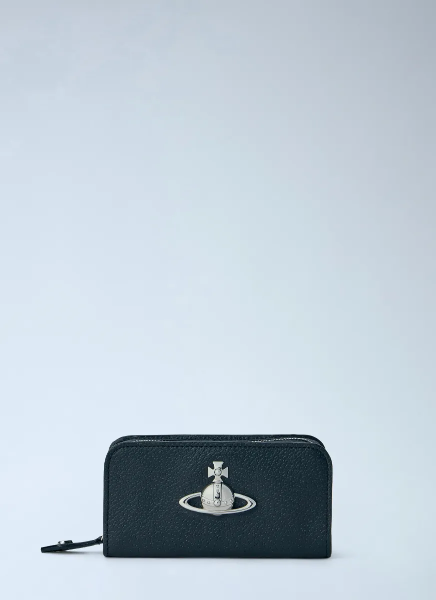 Orb Motif Leather Wallet