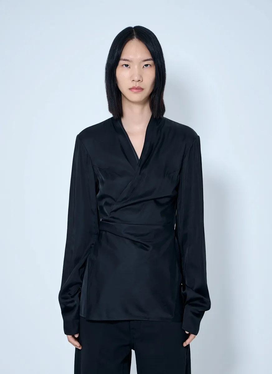 Laura Satin Wrap Top