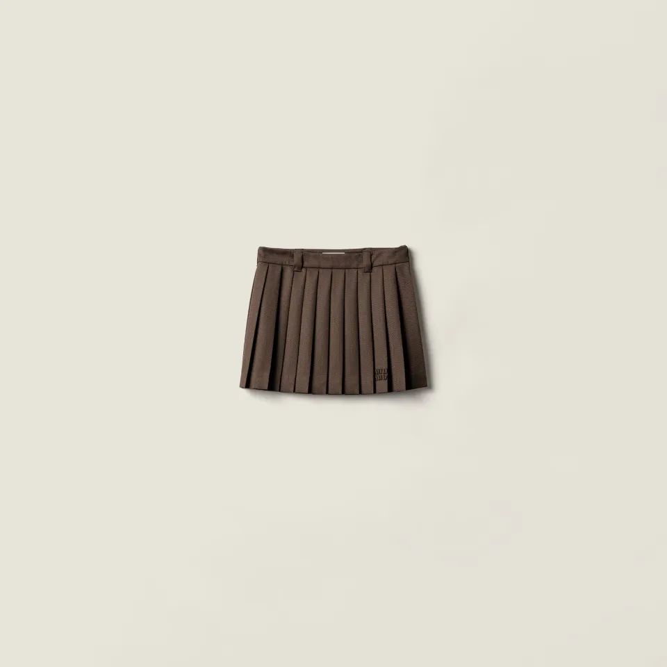 Pleated Cover fabric miniskirt