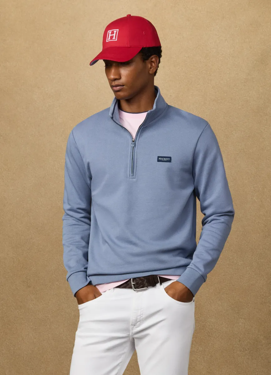 Branded Badge Quarter Zip Sweat