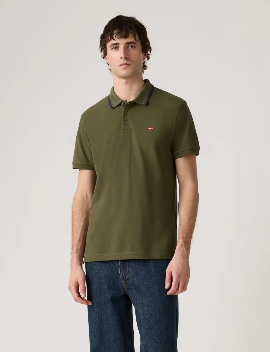 Levi's Pure Cotton Tipped Polo Shirt Olive