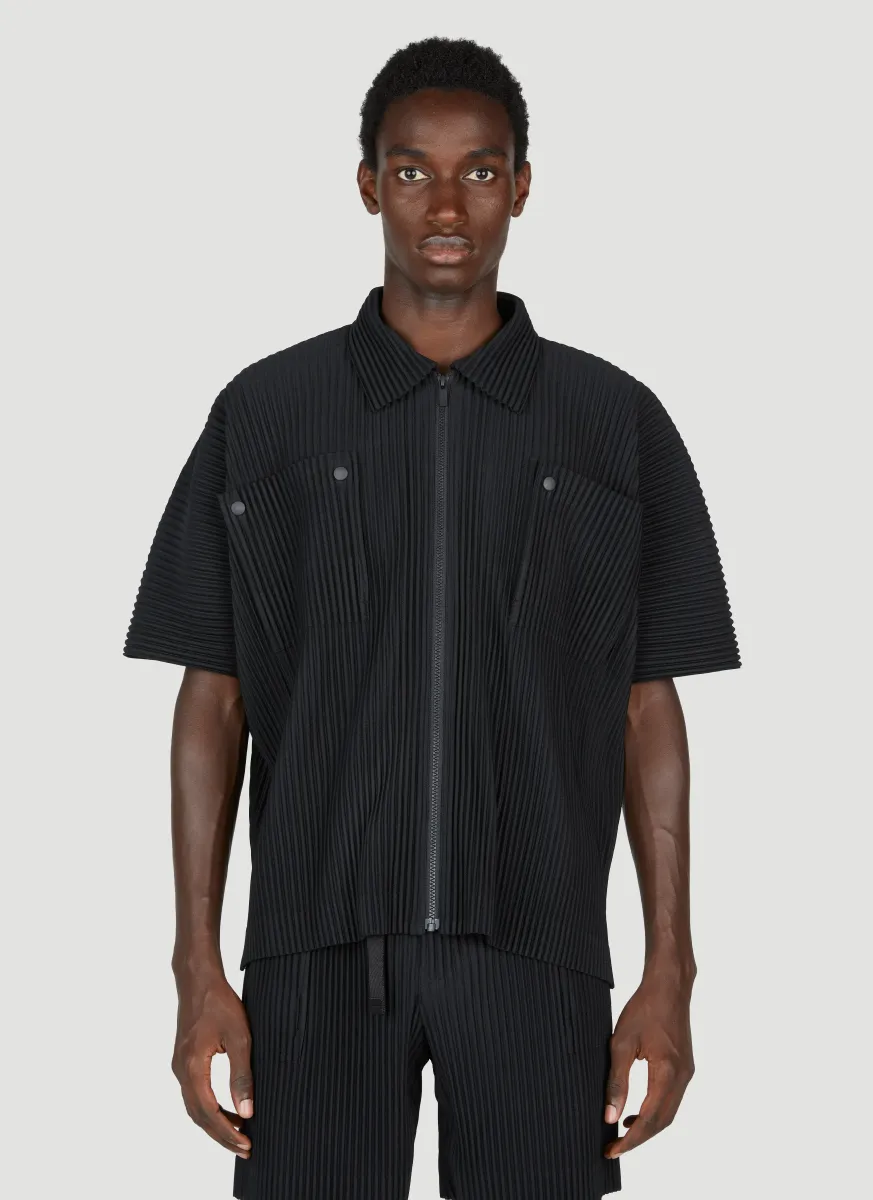 Pleated Short Sleeve Shirt