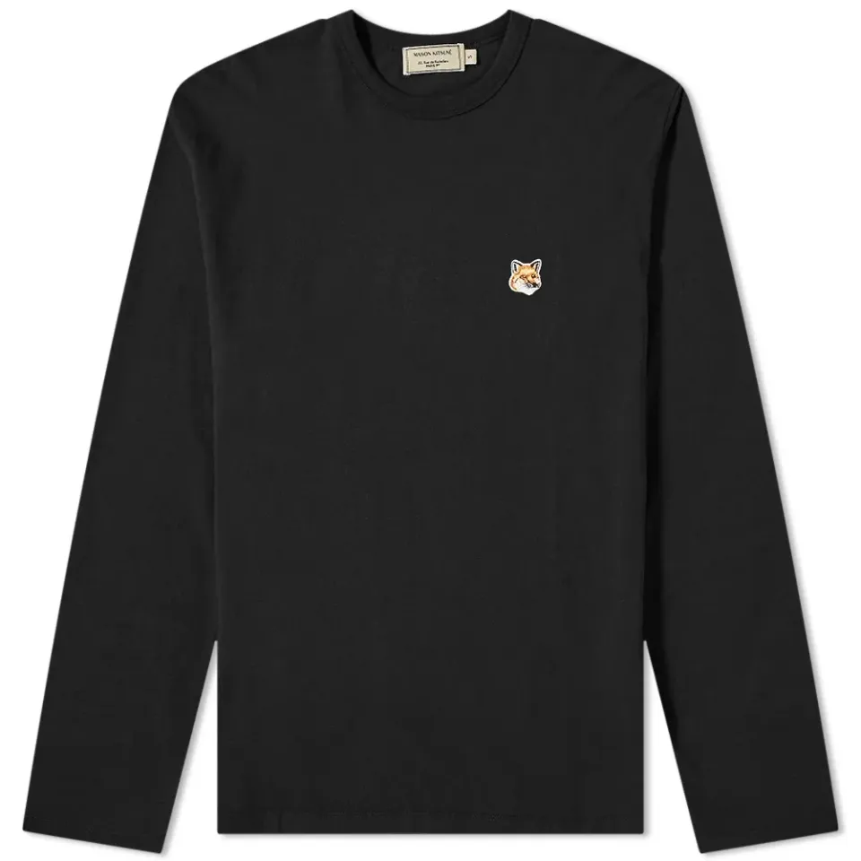 Maison Kitsuné Long Sleeve Fox Head Patch T-Shirt