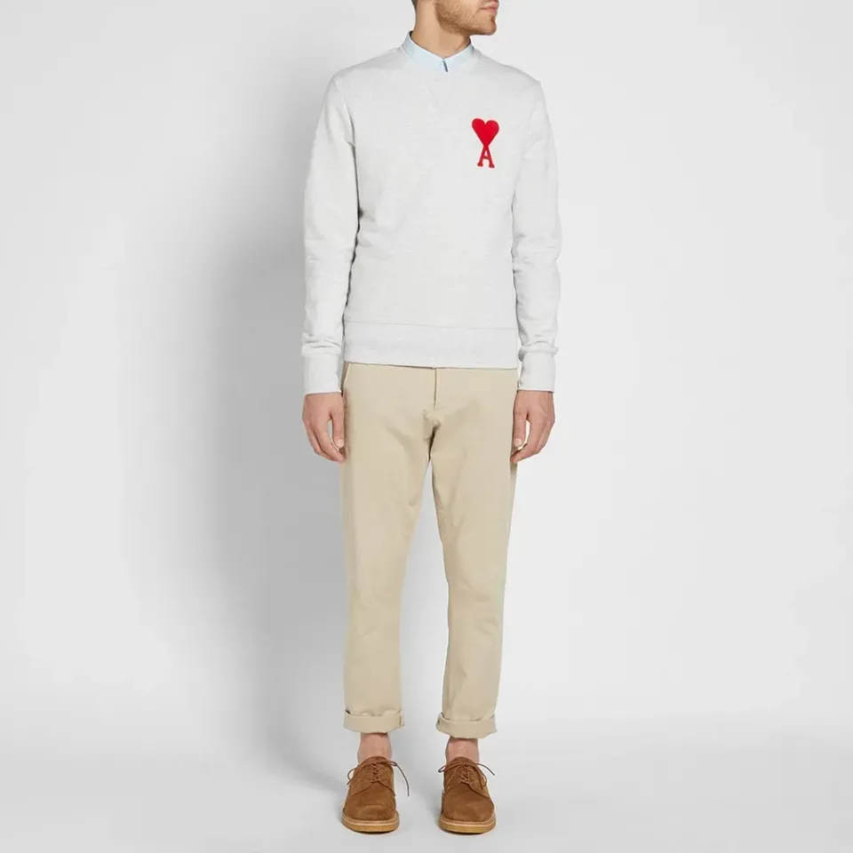 AMI Flocked Heart Logo Crew Sweat