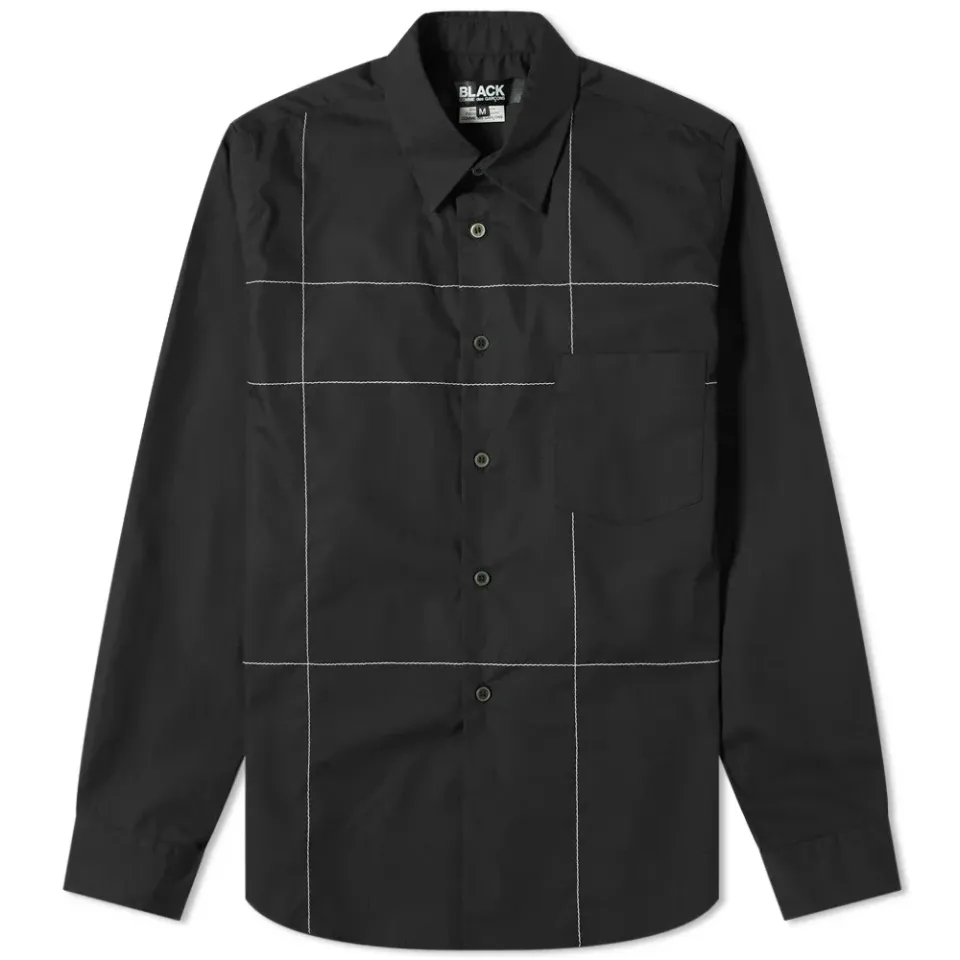 Comme des Garcons Black Stitched Out Check Shirt