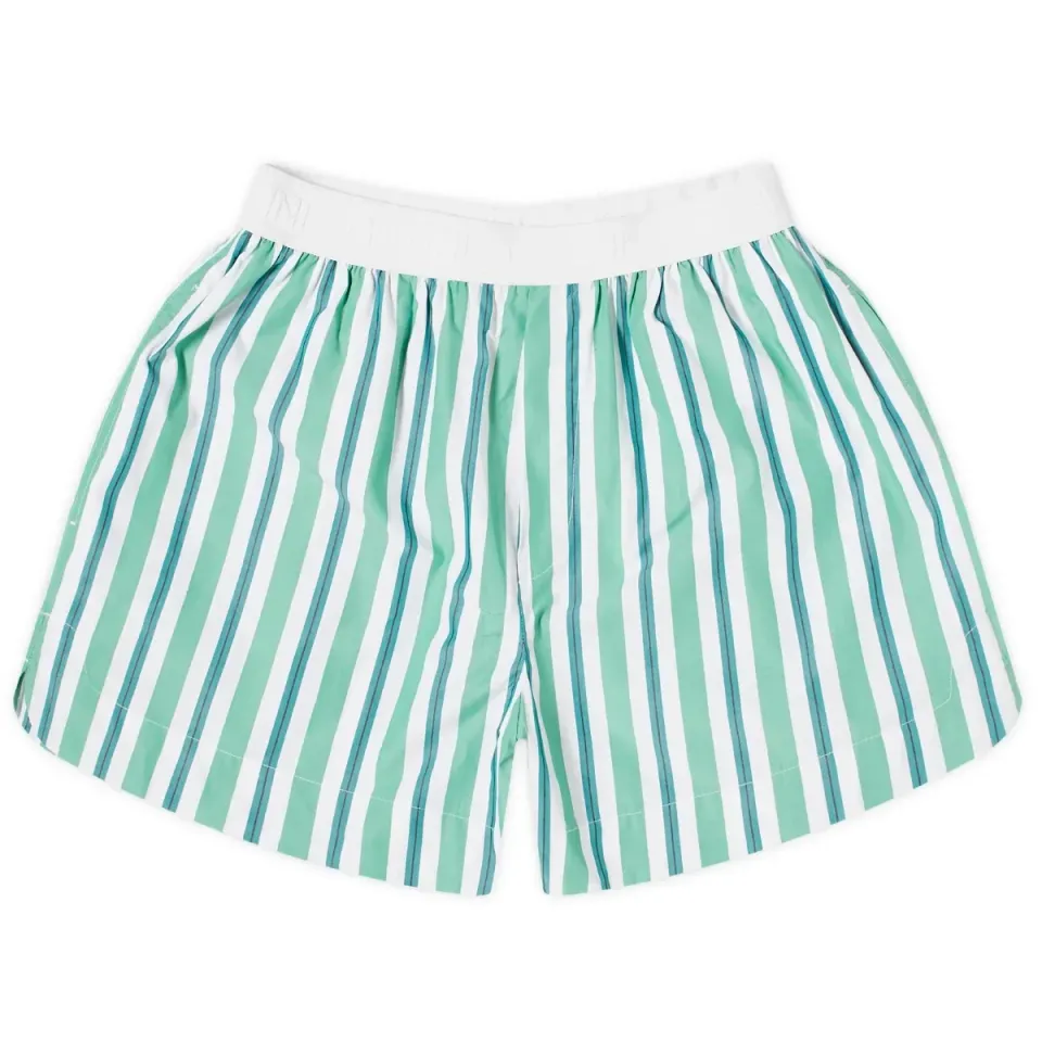 Stripe Cotton Elasticated Shorts