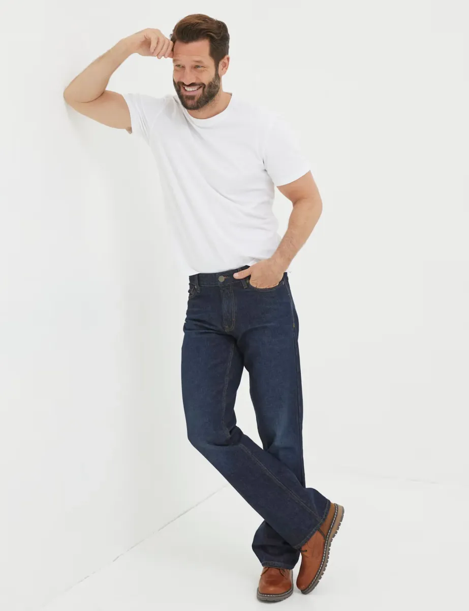 Regular Fit 5 Pocket Bootcut Jeans Dark Blue
