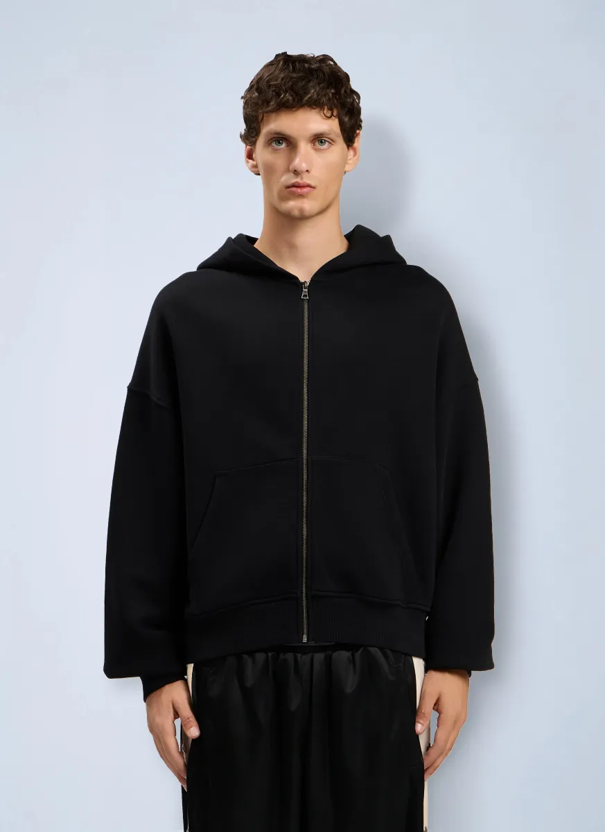 Back Curved Logo Zip Hoodie